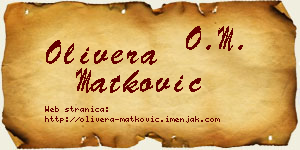 Olivera Matković vizit kartica